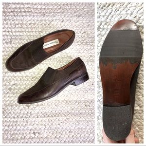 Vintage Etienne Aigner Chocolate Brown Leather Loafers Size 7.5